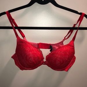 Red Lace and Sequined Bra ❤️